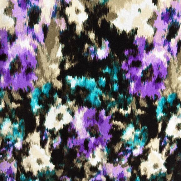 CJ Banks Womens Pullover Flower Purple V Neck Plus Size X - Picture 8 of 14